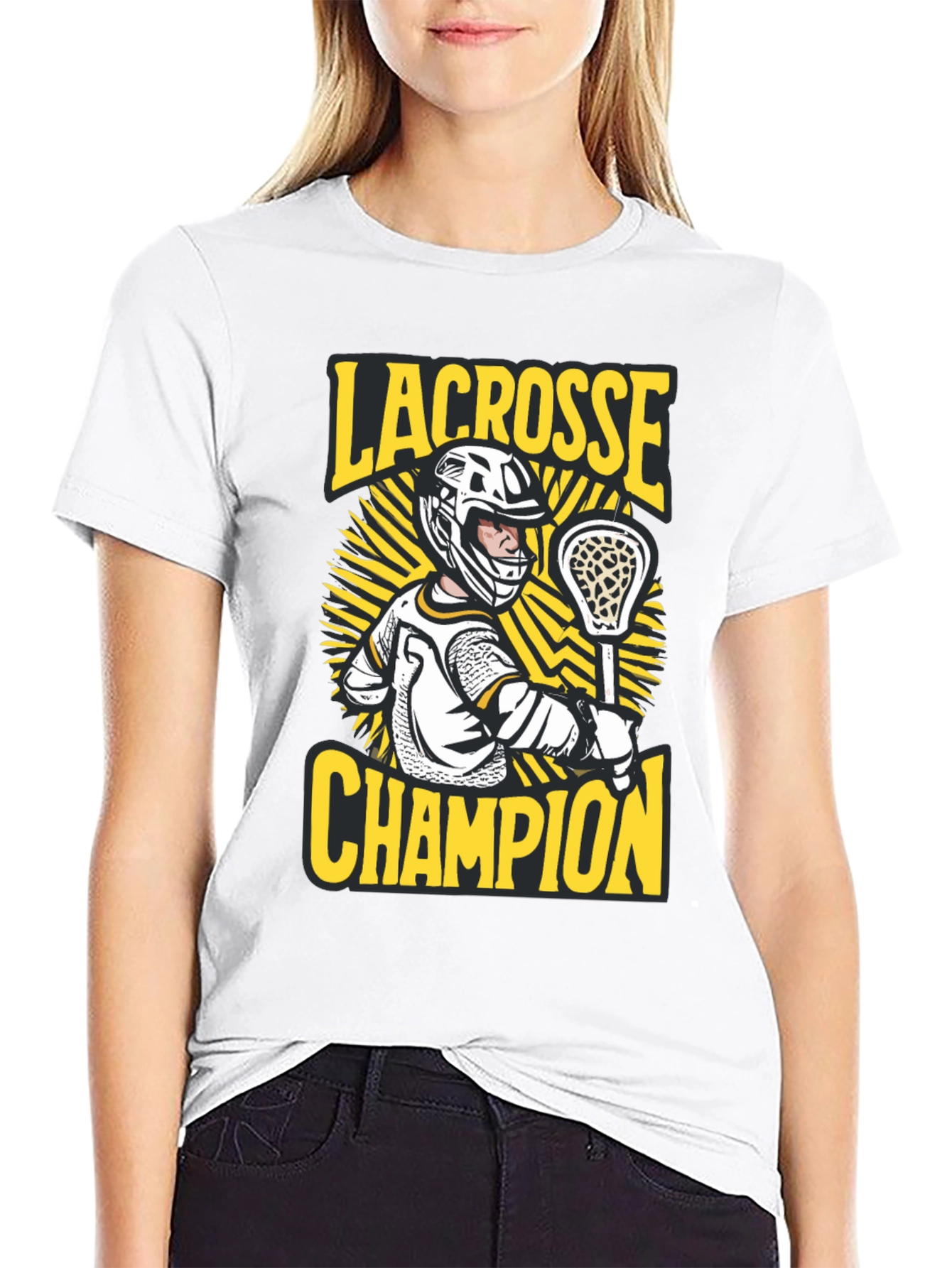 Lacrosse Champion Black Graphic Tee
