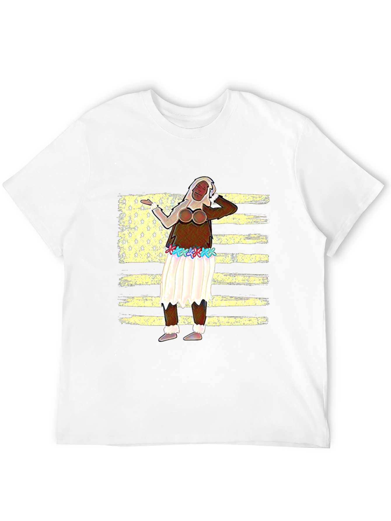 Novelty T-Shirt with American Flag Design