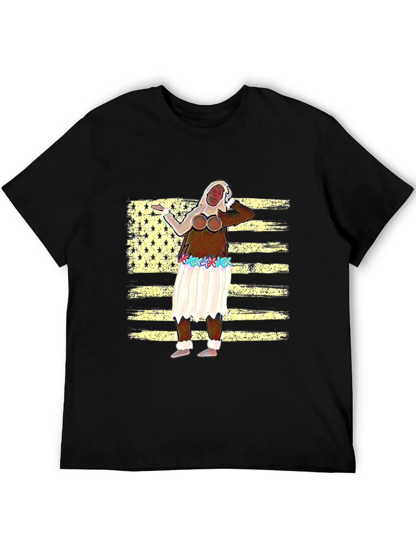 Novelty T-Shirt with American Flag Design