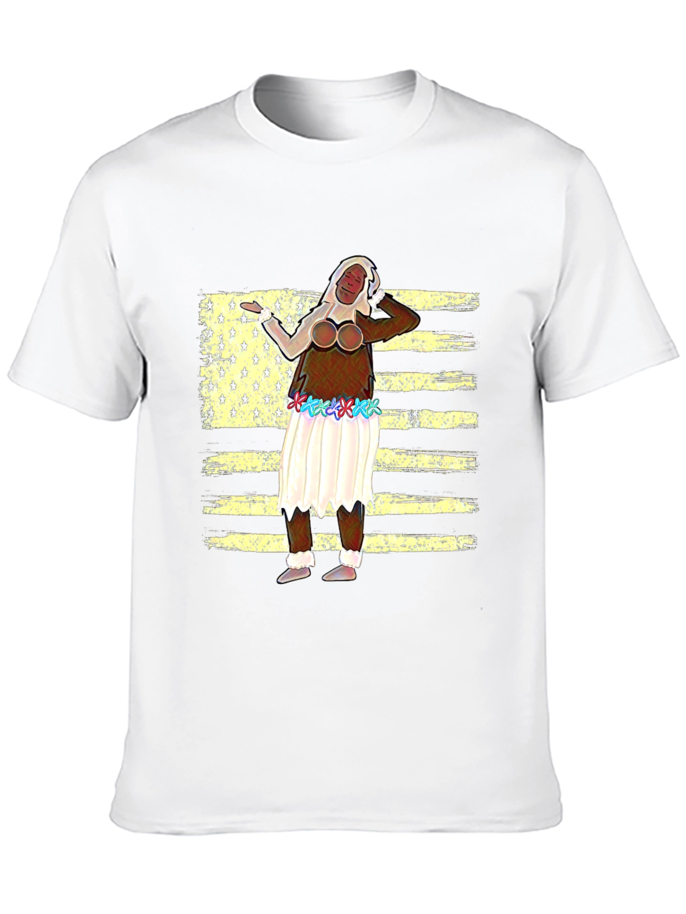 Novelty T-Shirt with American Flag Design