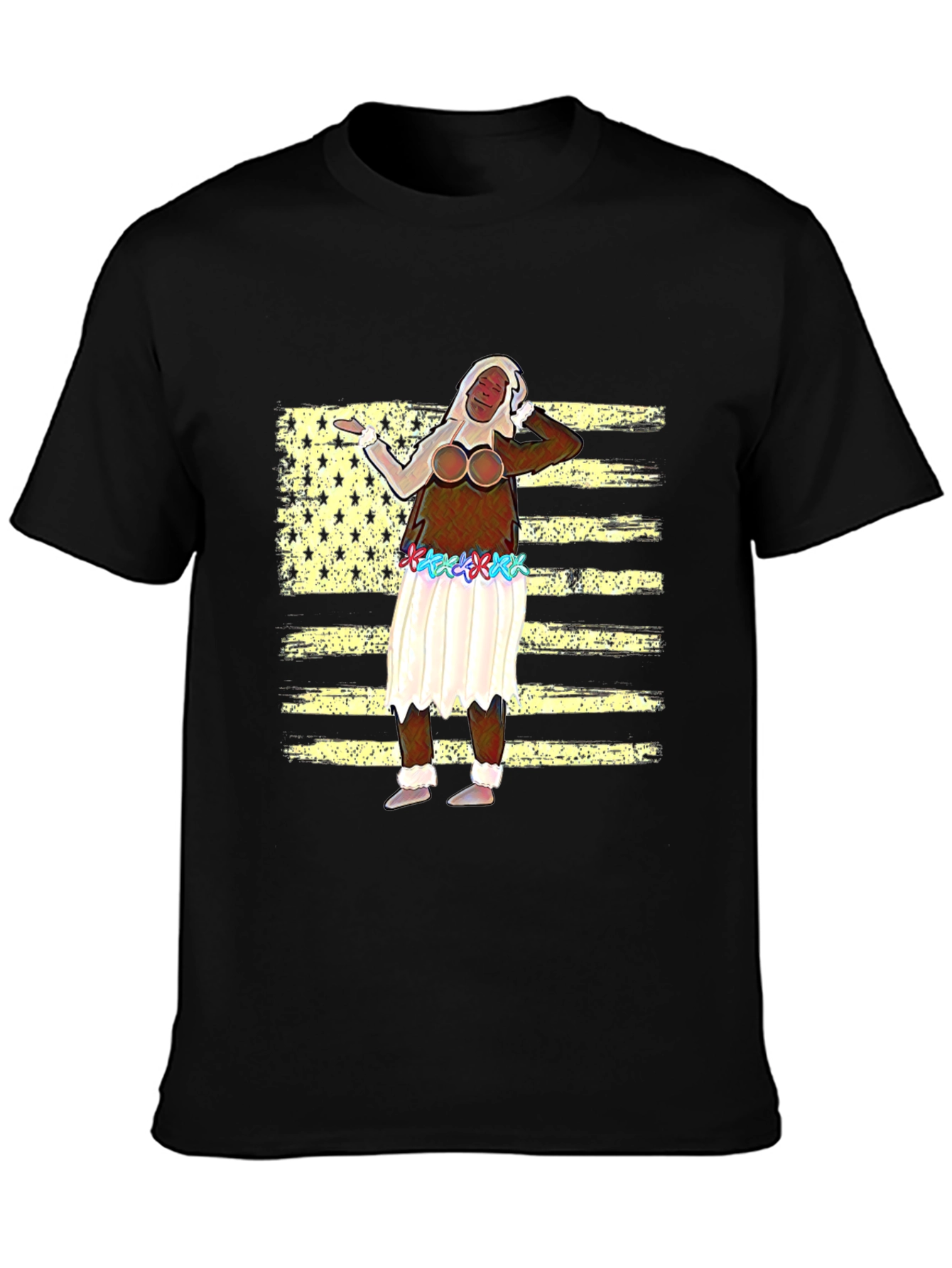 Novelty T-Shirt with American Flag Design
