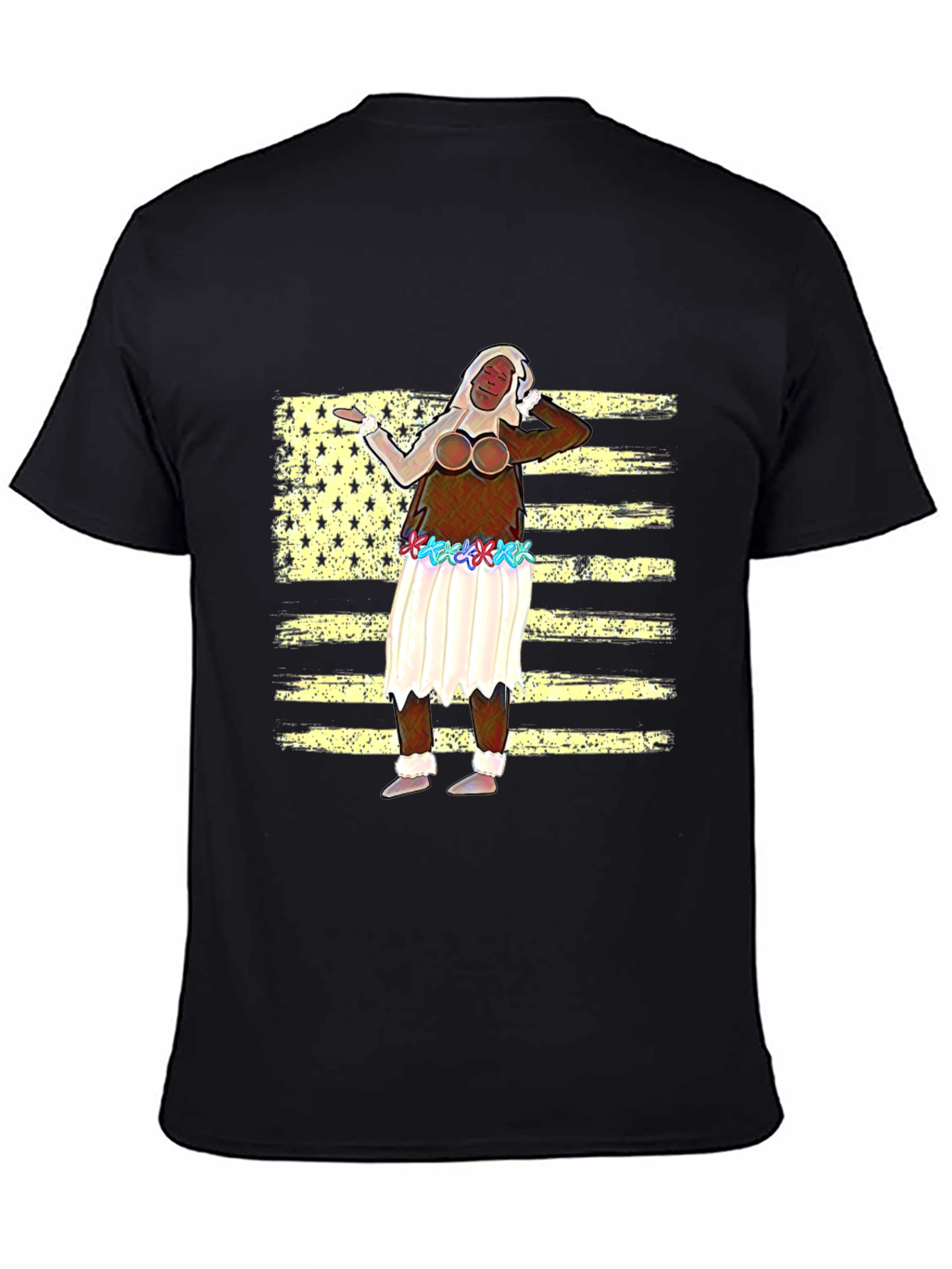 Novelty T-Shirt with American Flag Design