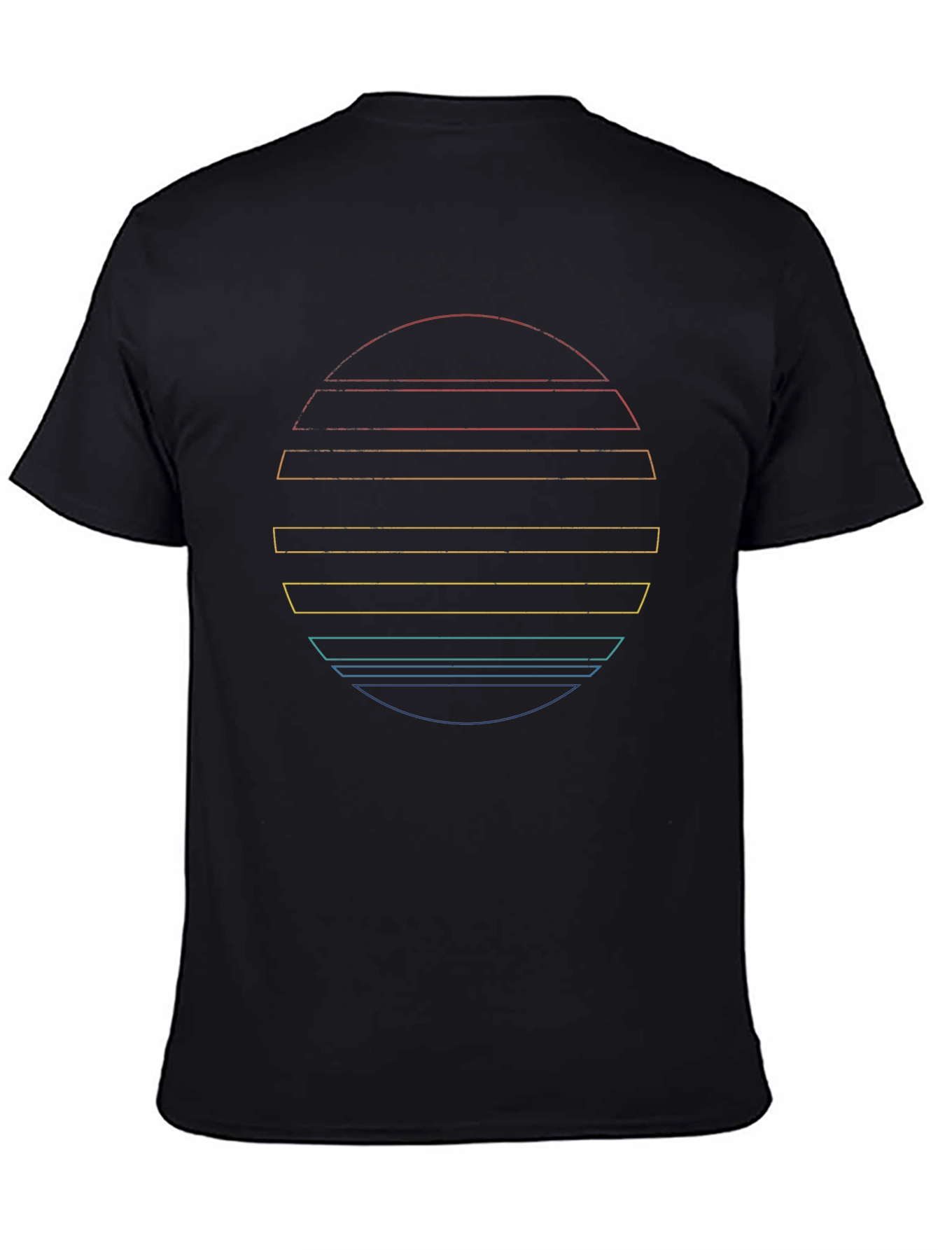 Retro Sunset Graphic Tee - Black