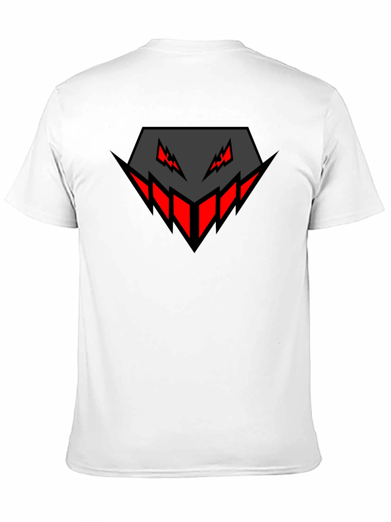 Mens Black Graphic Tee - Geometric Monster Design