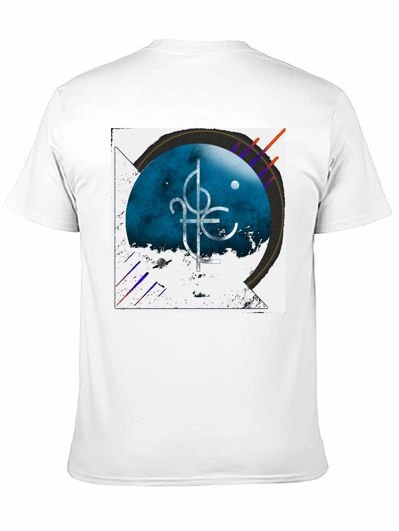 Abstract Graphic Tee - Black Cotton Casual Shirt