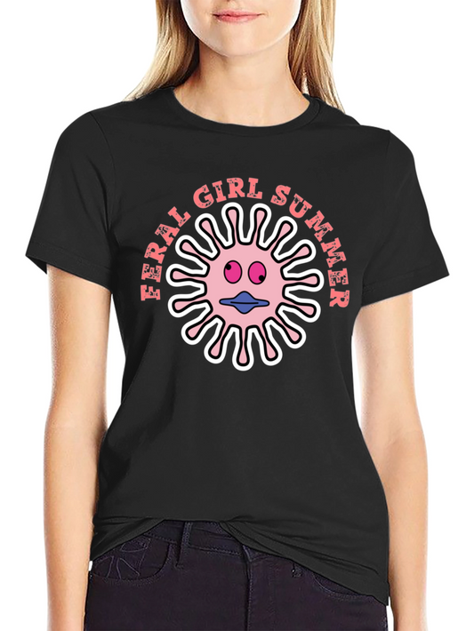 Feral Girl Summer Graphic Tee - Black T-Shirt