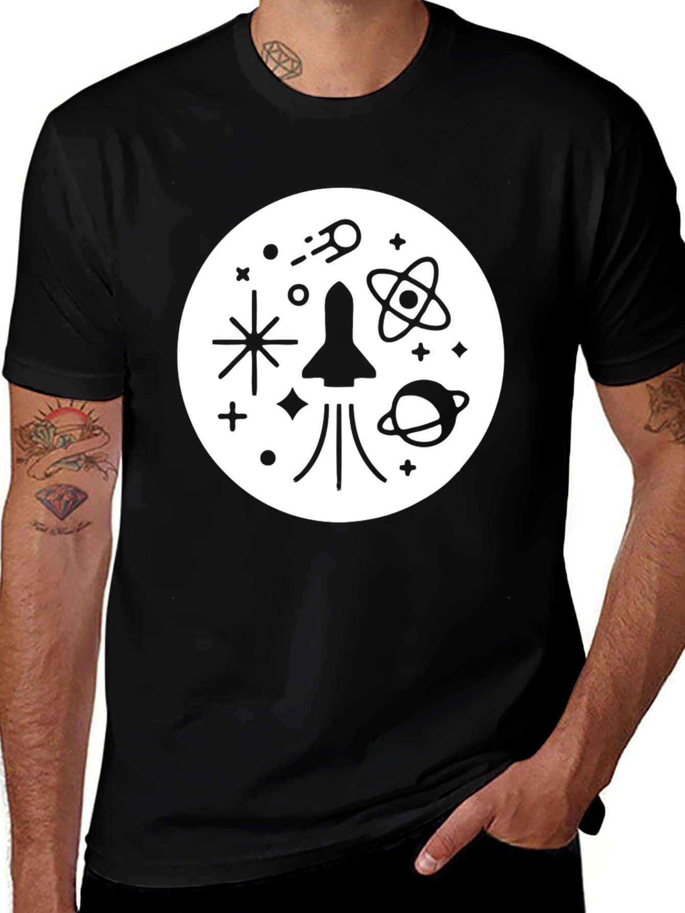 Space Exploration T-Shirt - Rocket Planets Stars