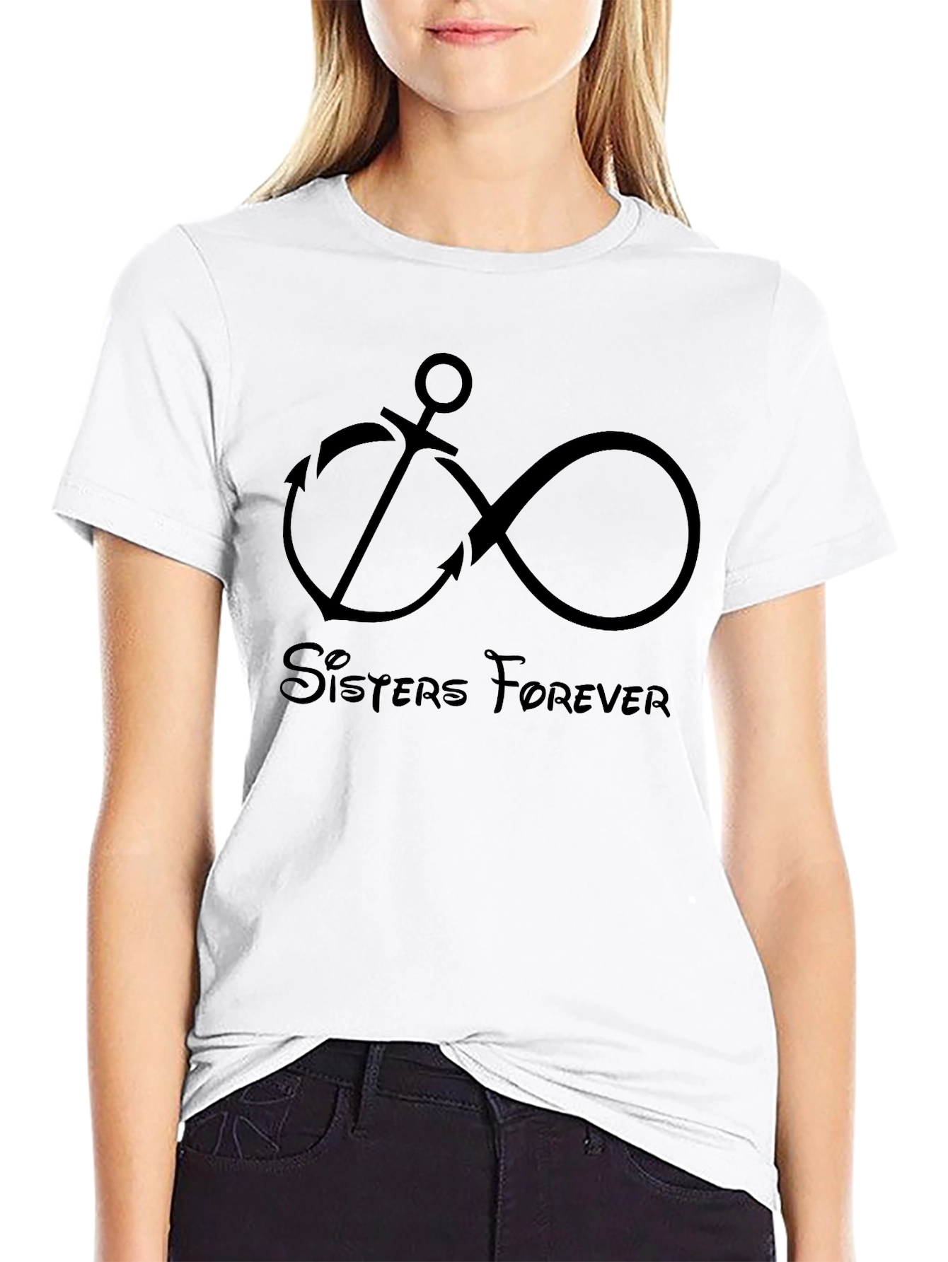 Sisters Forever Anchor & Infinity Symbol T-Shirt