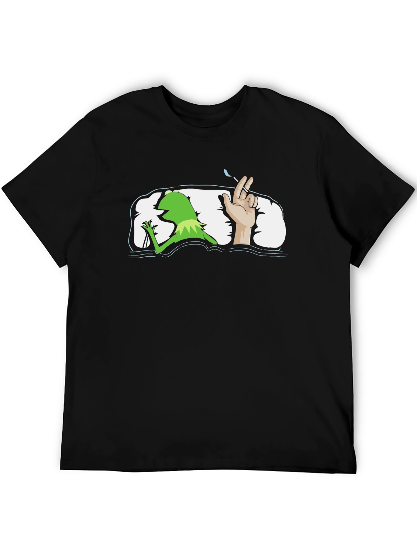 Kermit Smoking Funny Graphic T-Shirt