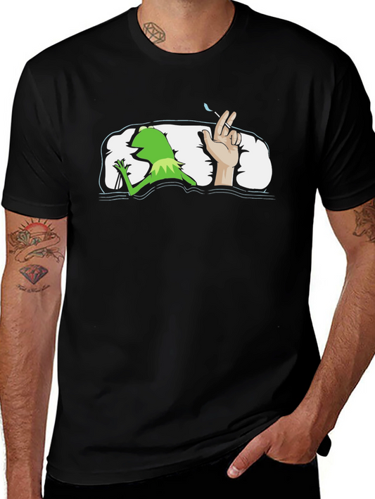 Kermit Smoking Funny Graphic T-Shirt