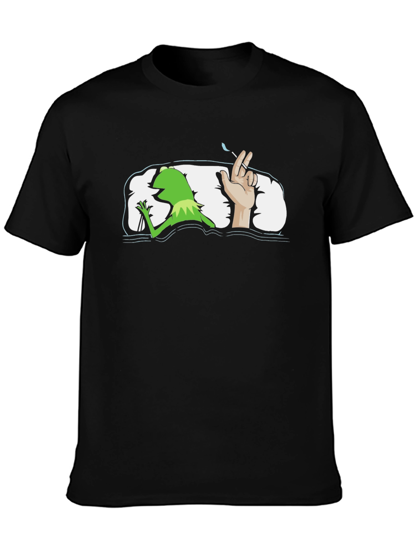Kermit Smoking Funny Graphic T-Shirt