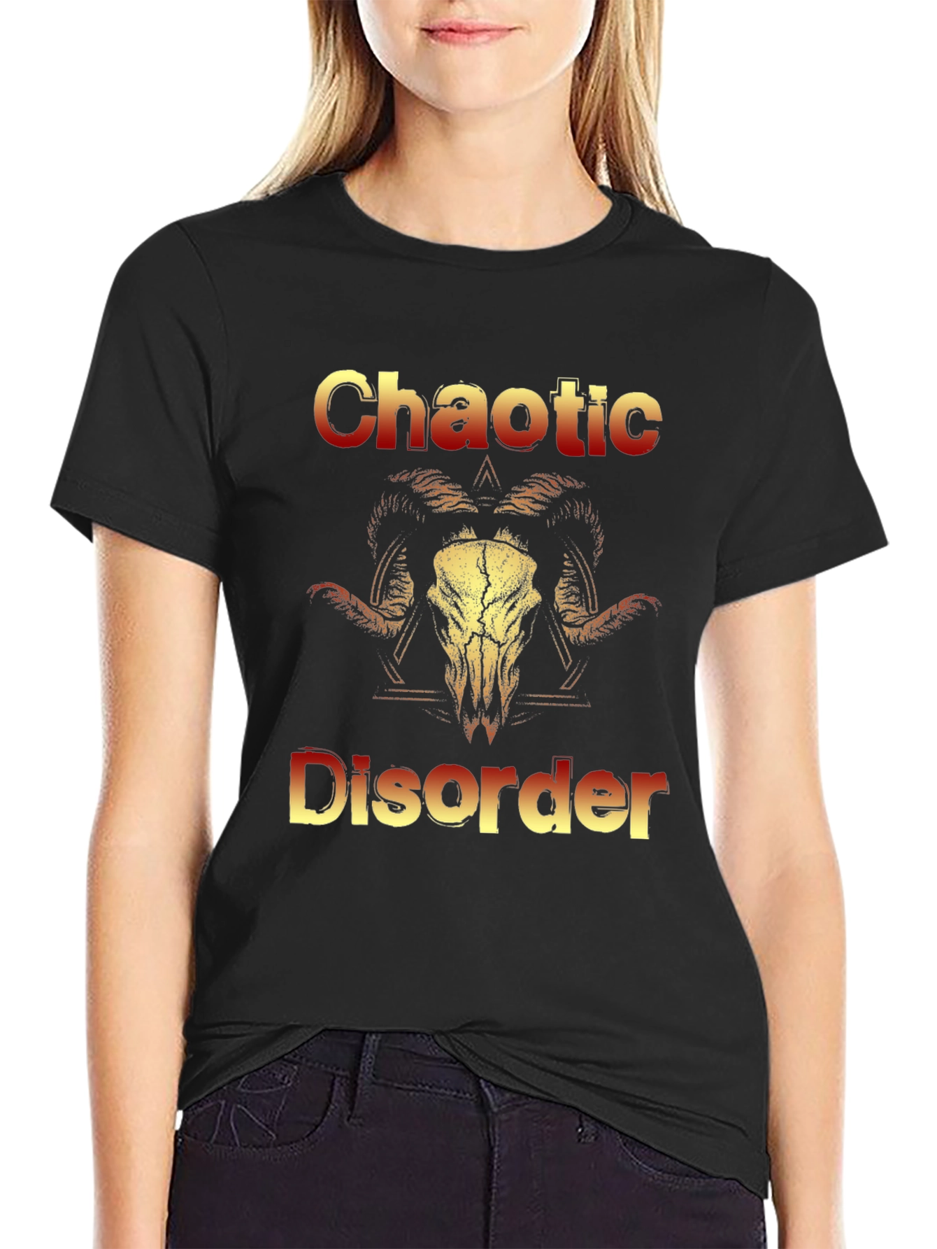 Chaotic Disorder Ram Skull Graphic Tee