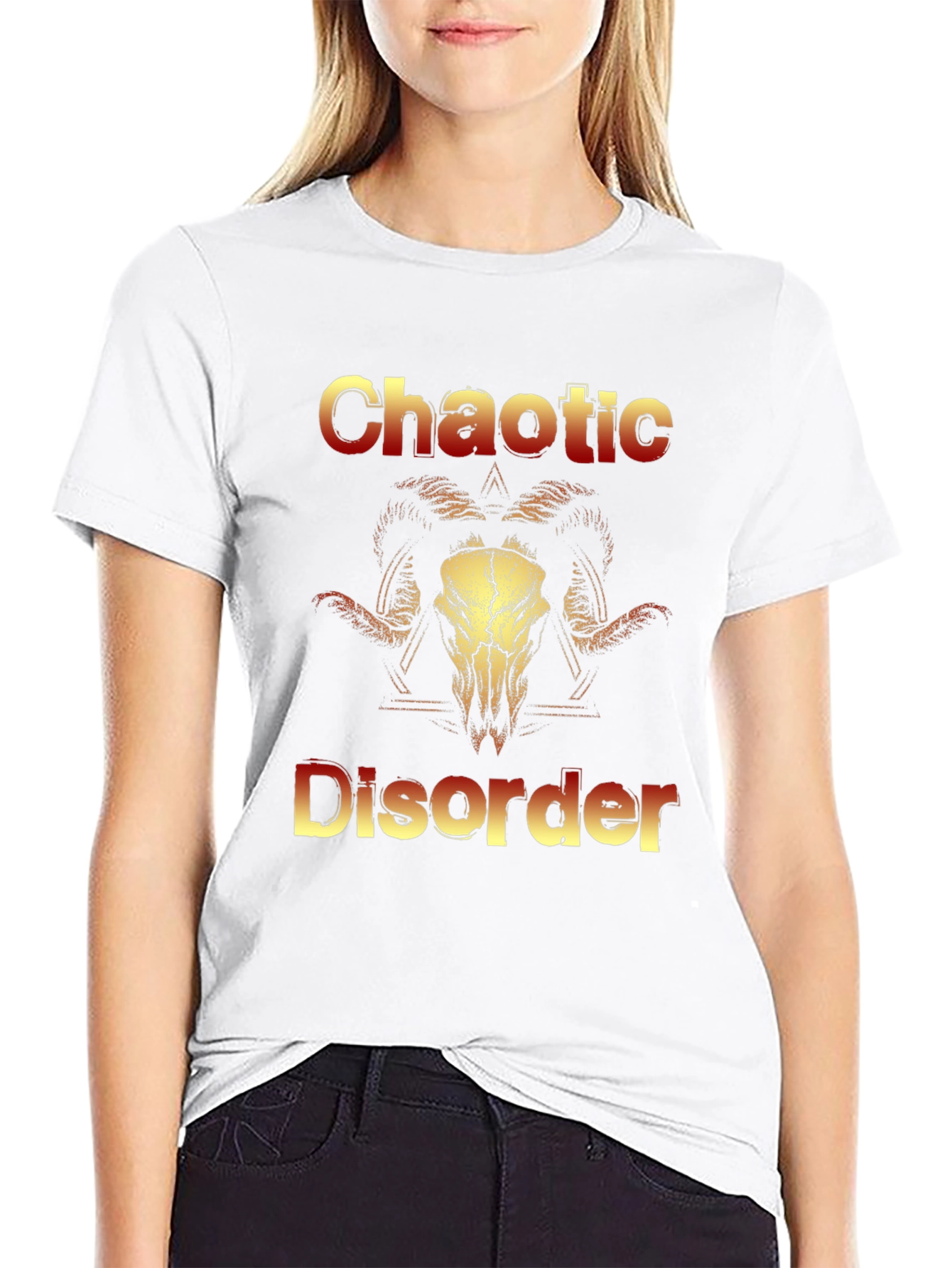 Chaotic Disorder Ram Skull Graphic Tee