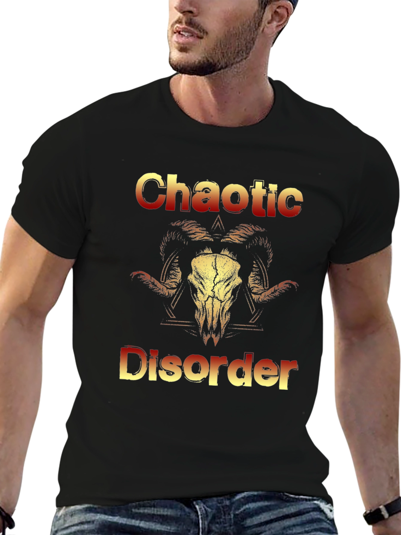 Chaotic Disorder Ram Skull Graphic Tee