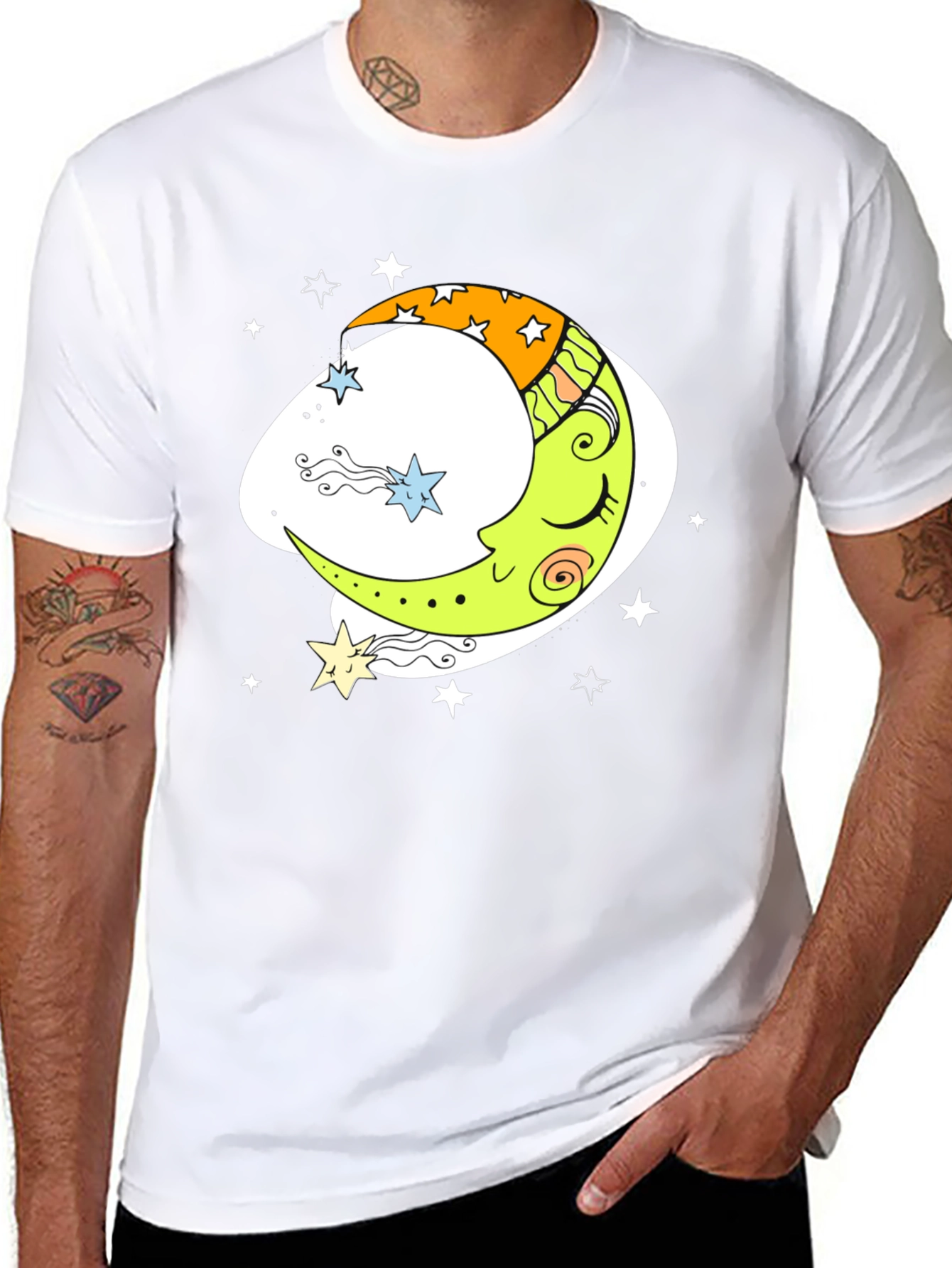 Dreamy Moon Graphic Tee - Black Comfort
