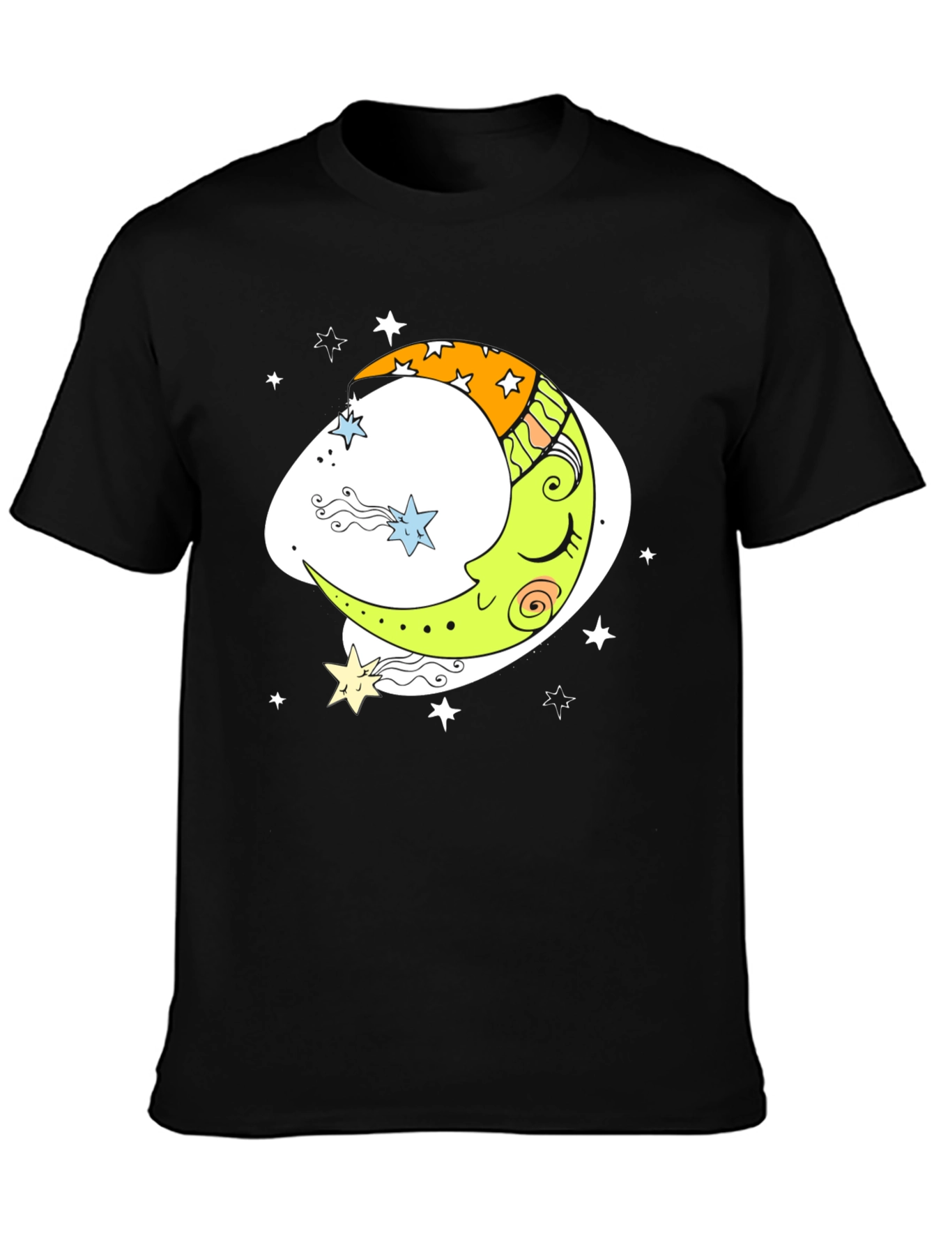 Dreamy Moon Graphic Tee - Black Comfort