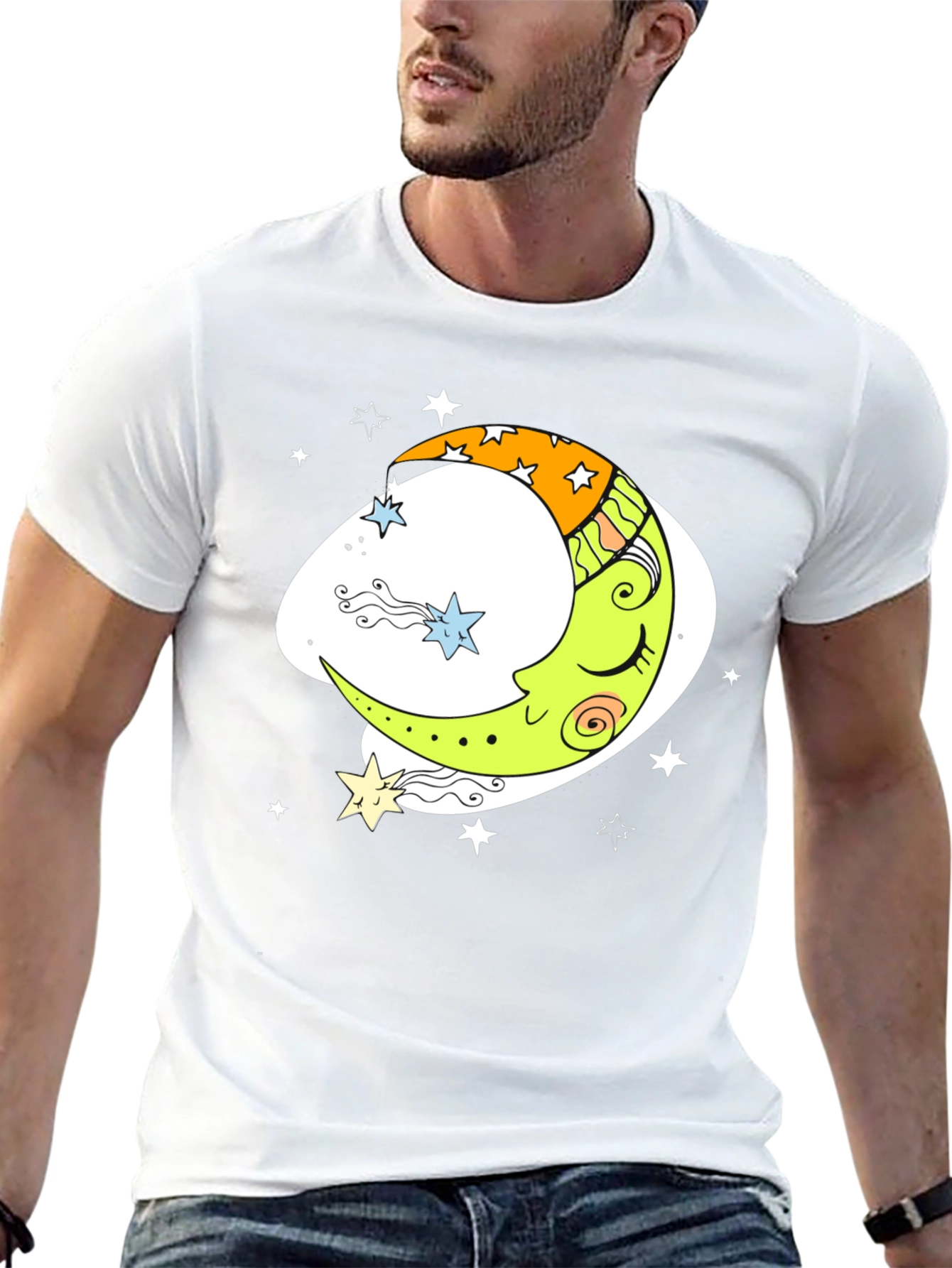 Dreamy Moon Graphic Tee - Black Comfort