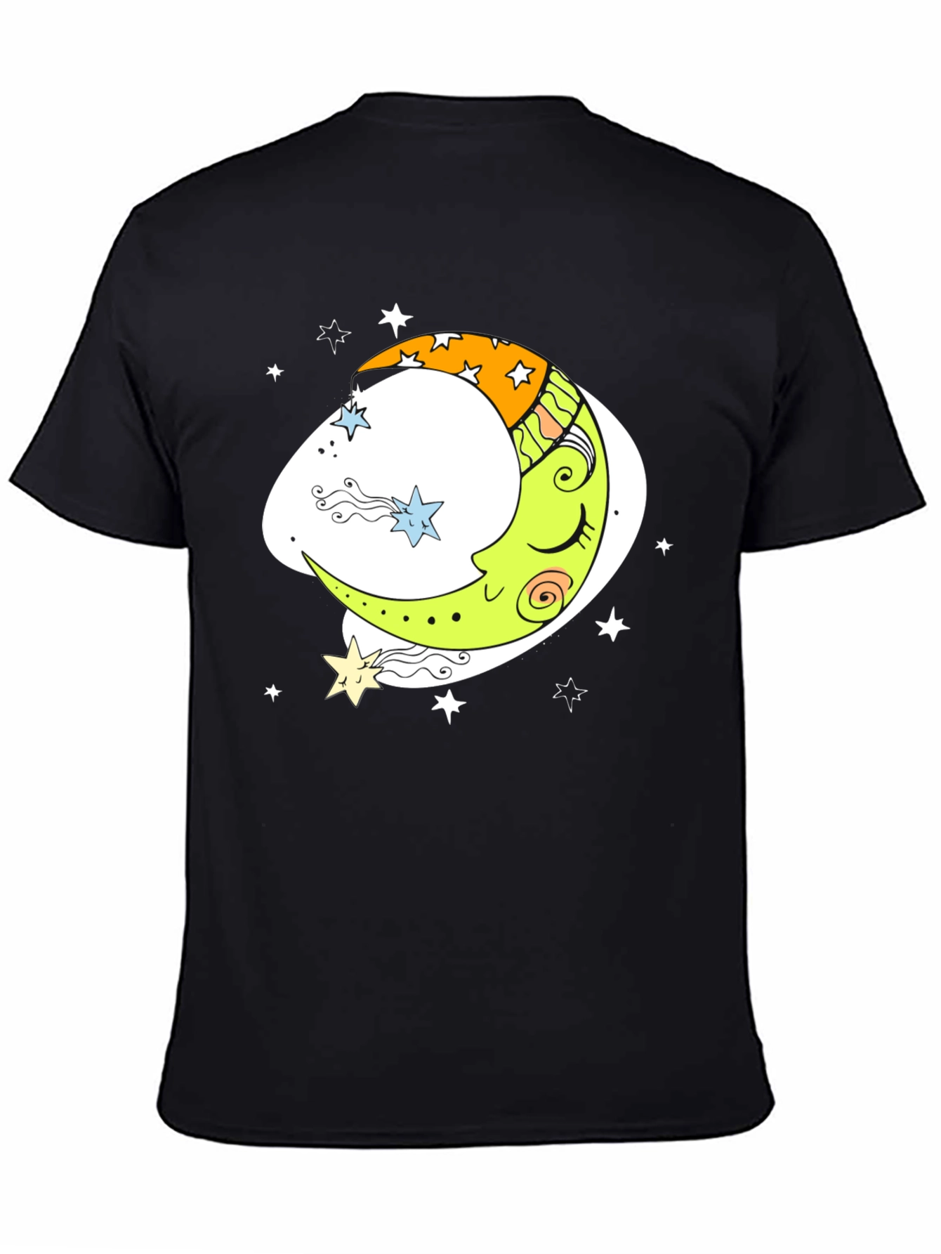 Dreamy Moon Graphic Tee - Black Comfort