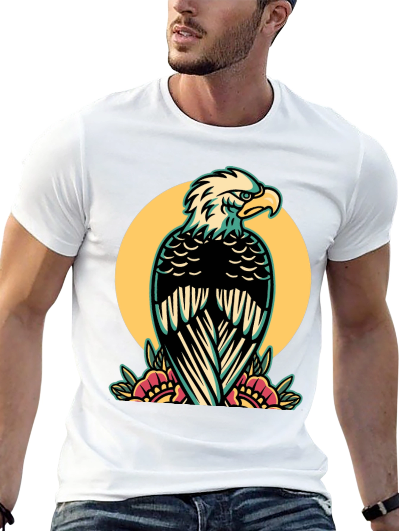 Eagle Graphic Tee - Stylish Mens Black T-Shirt