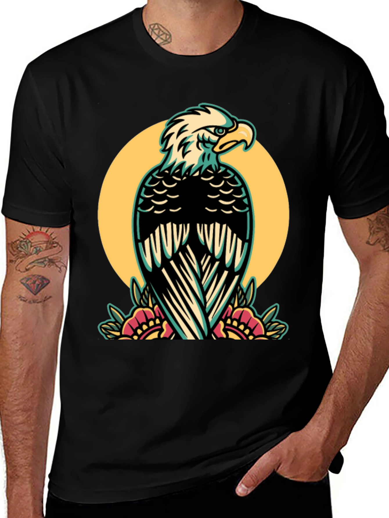 Eagle Graphic Tee - Stylish Mens Black T-Shirt