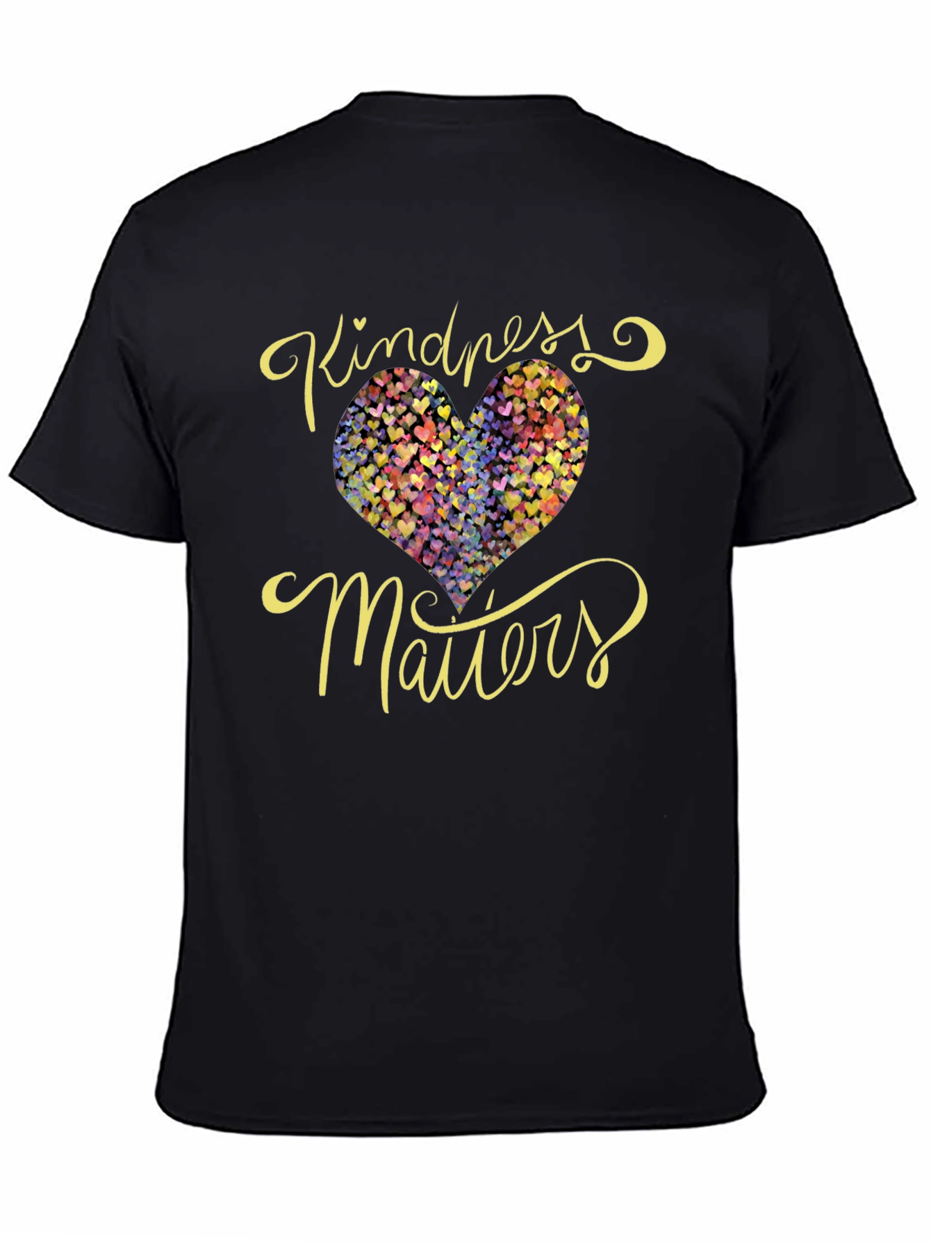 Kindness Matters Heart Graphic Black T-Shirt