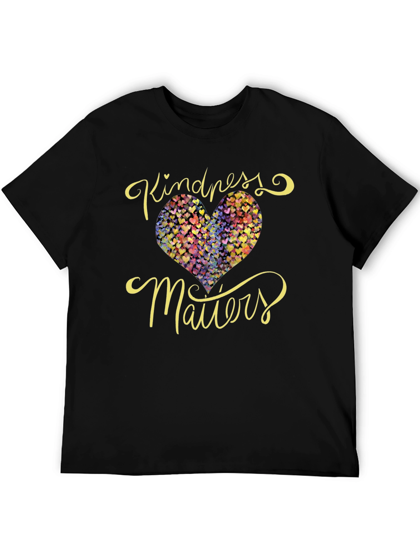 Kindness Matters Heart Graphic Black T-Shirt