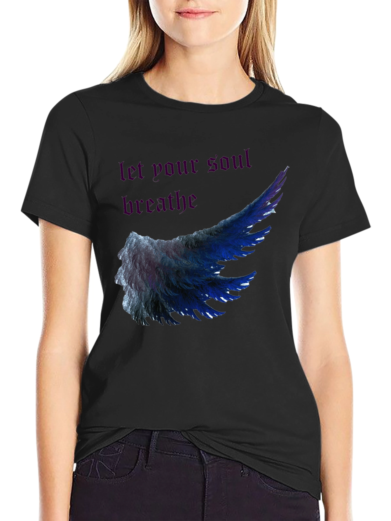 Soul Breathe Wing Graphic Tee - Mens Black T-Shirt