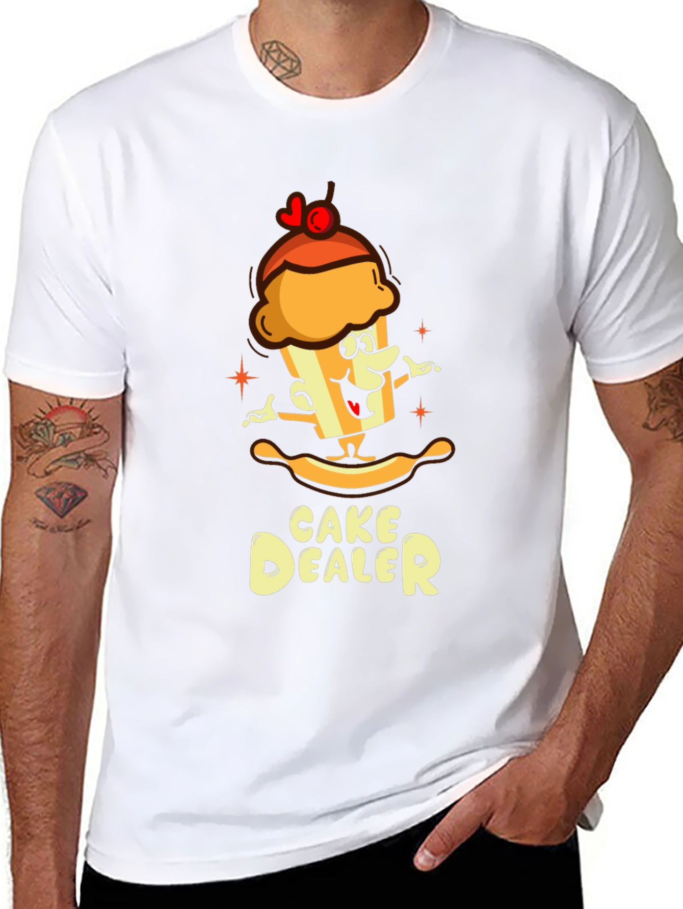 Cake Dealer T-Shirt Funny Cartoon Graphic Tee