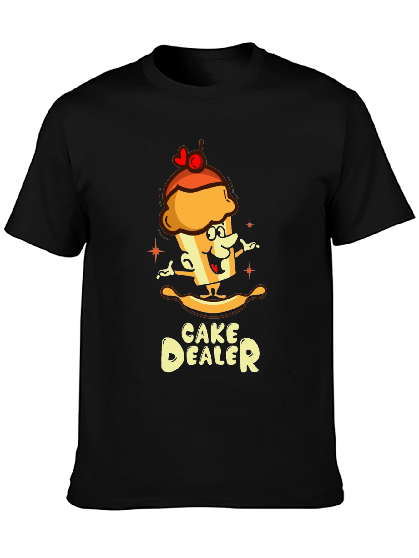Cake Dealer T-Shirt Funny Cartoon Graphic Tee