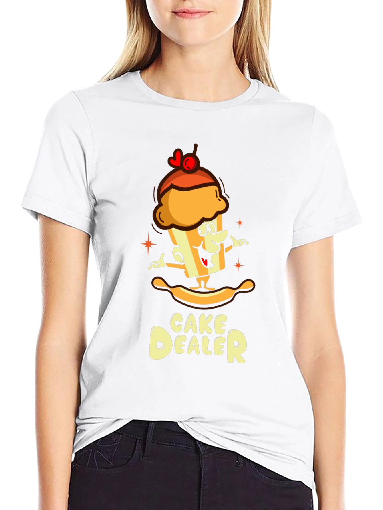 Cake Dealer T-Shirt Funny Cartoon Graphic Tee