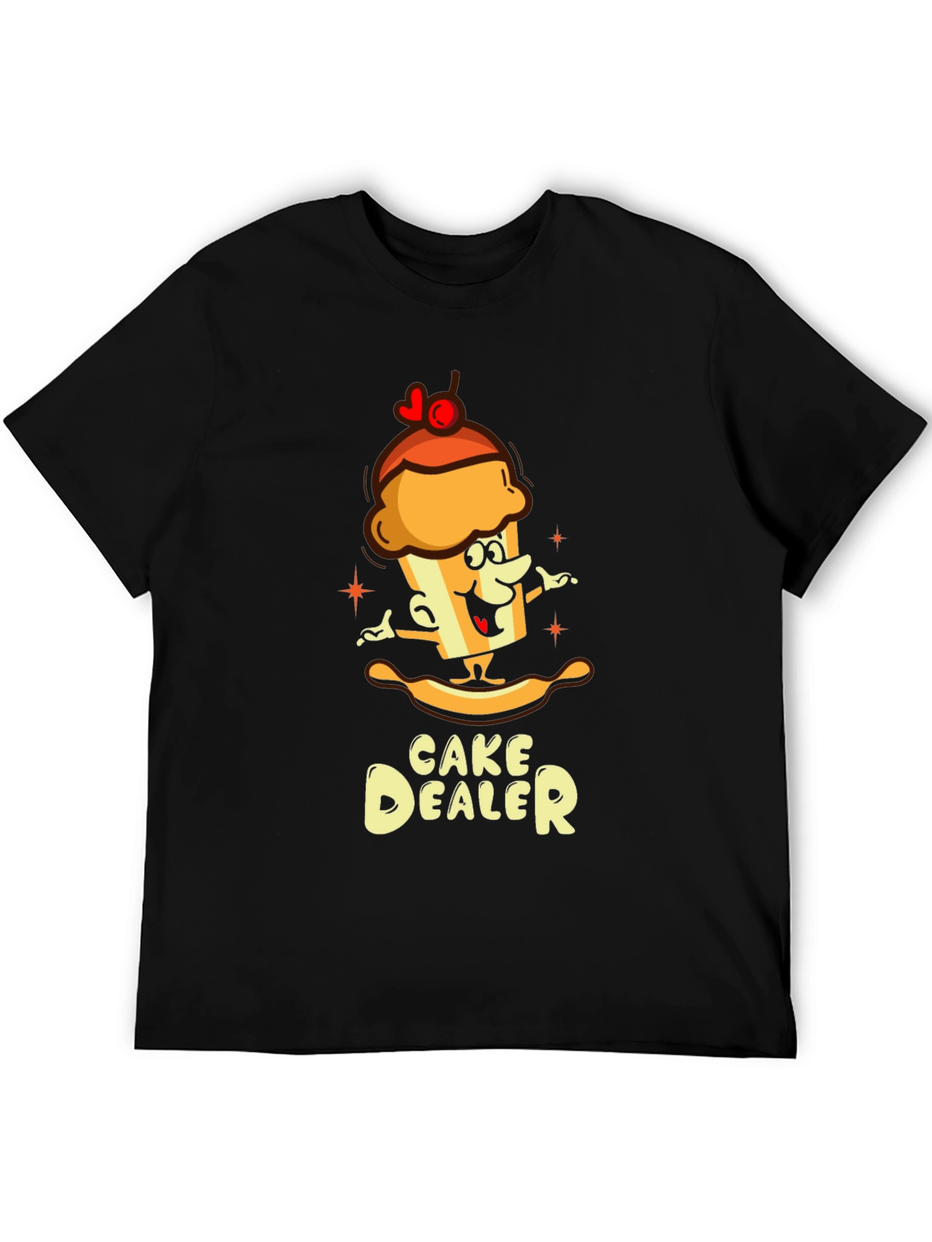 Cake Dealer T-Shirt Funny Cartoon Graphic Tee