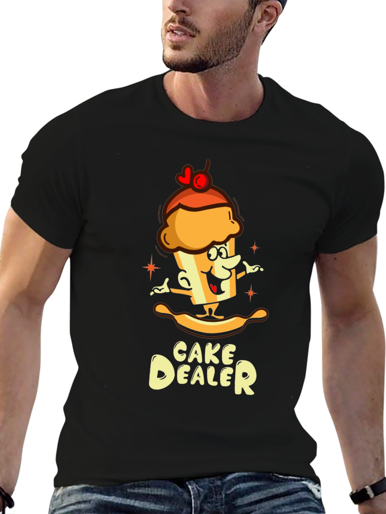 Cake Dealer T-Shirt Funny Cartoon Graphic Tee