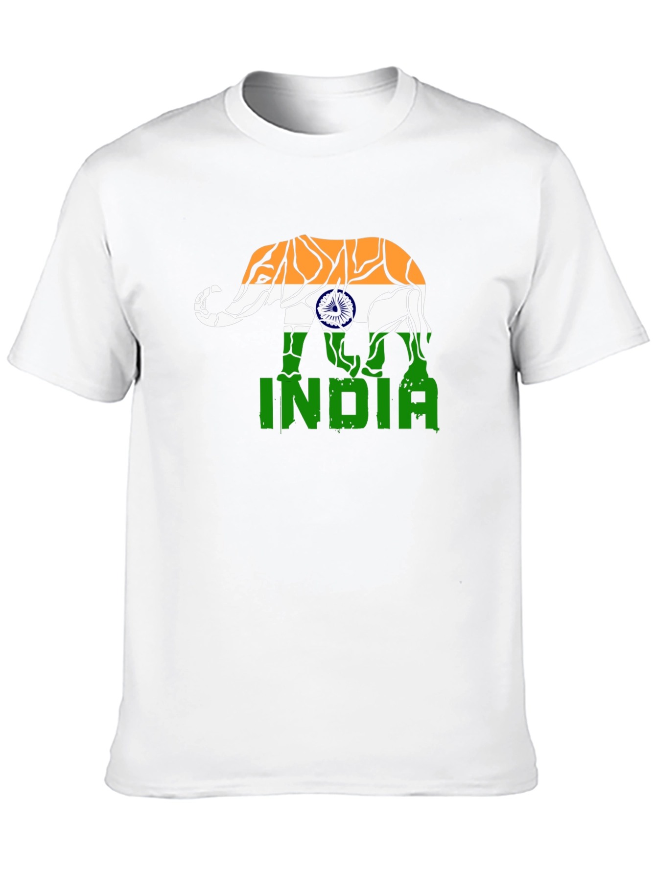 India Elephant Flag Graphic T-Shirt