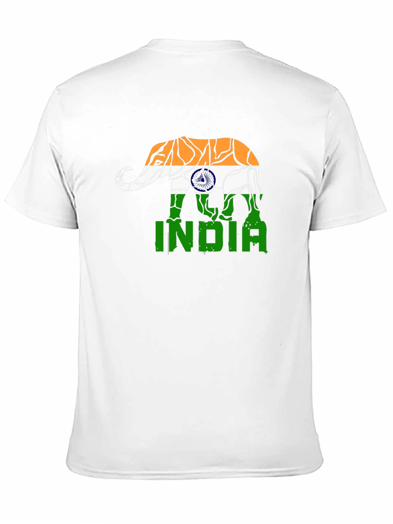 India Elephant Flag Graphic T-Shirt