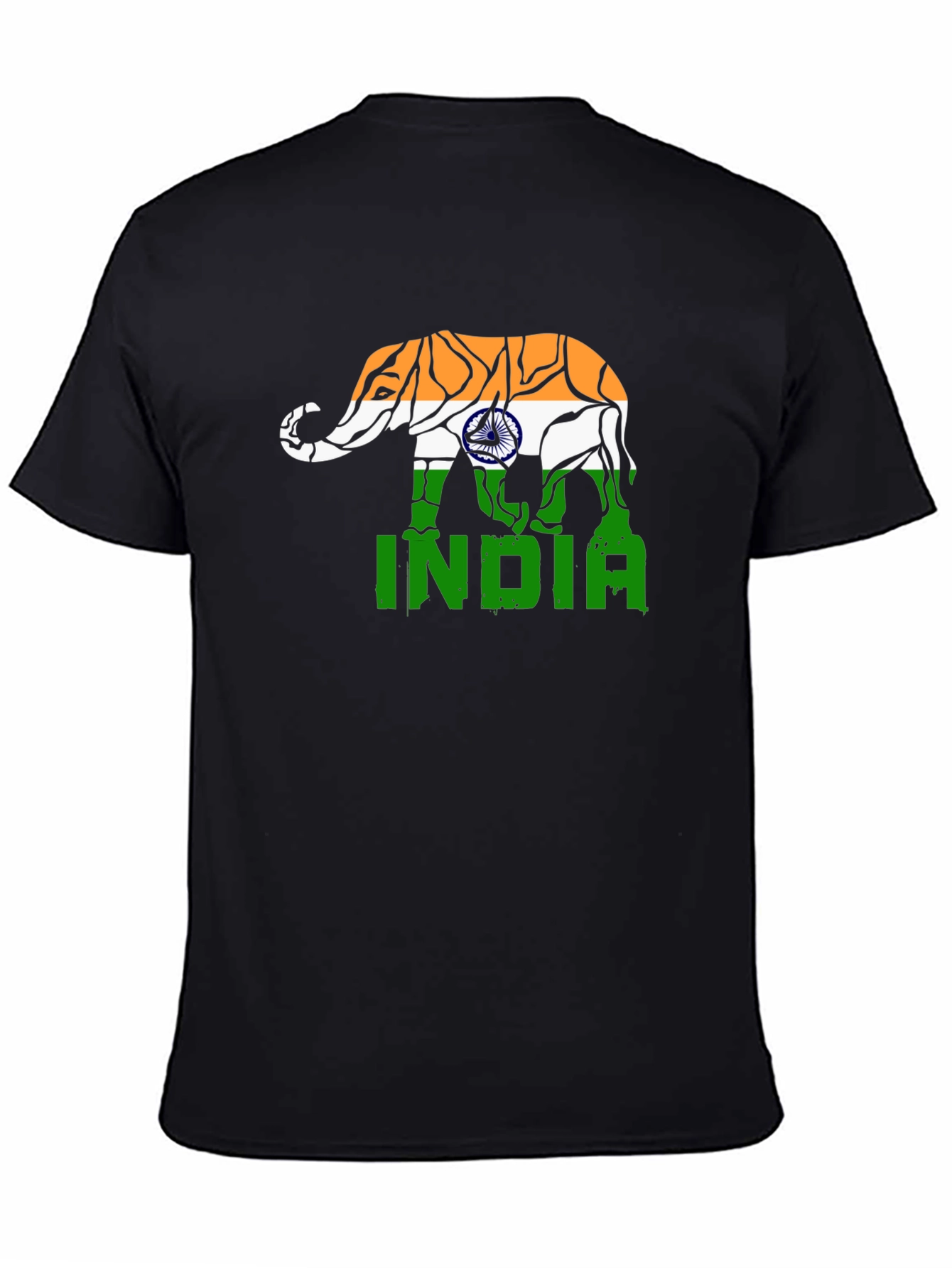 India Elephant Flag Graphic T-Shirt