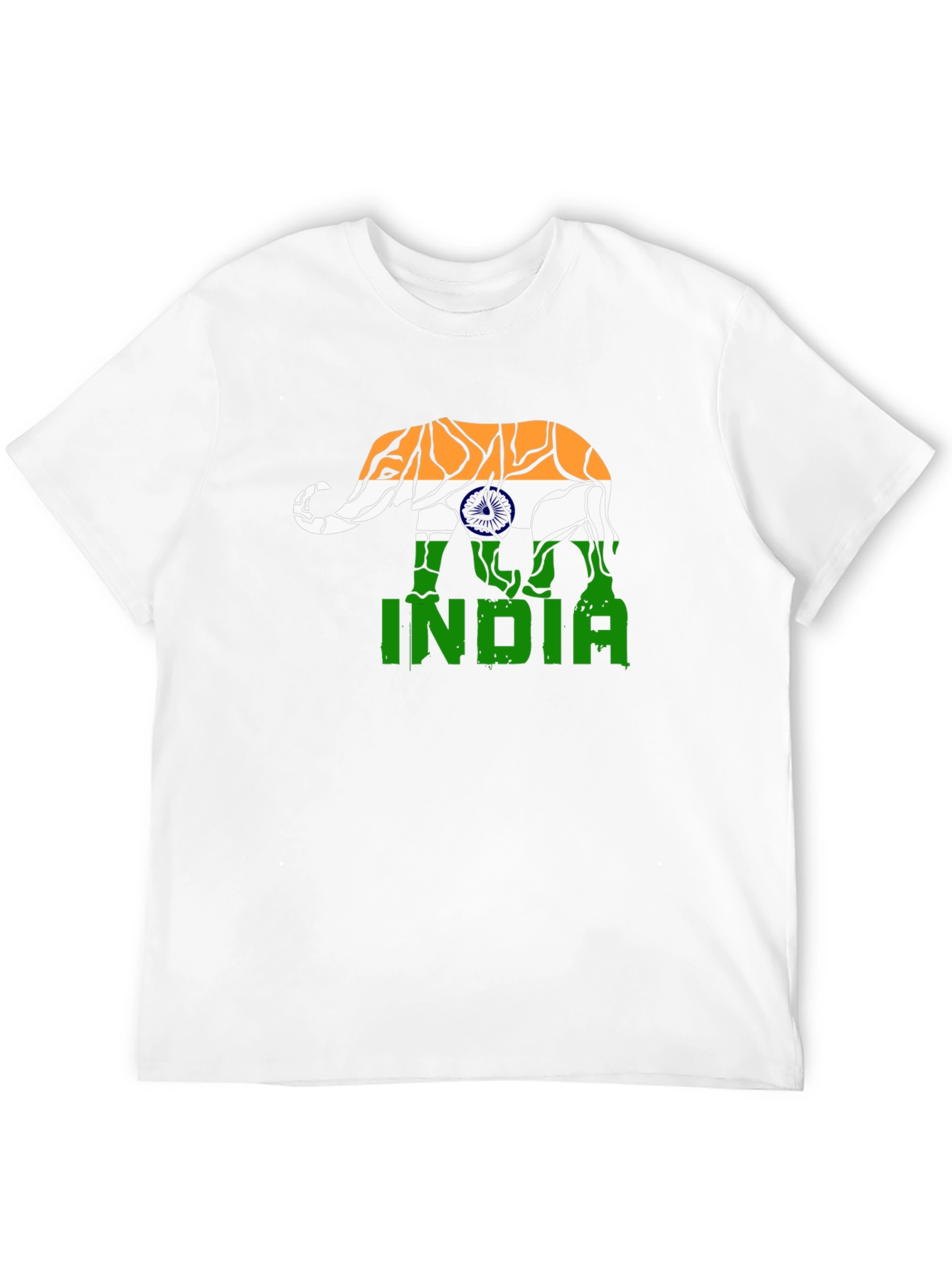 India Elephant Flag Graphic T-Shirt