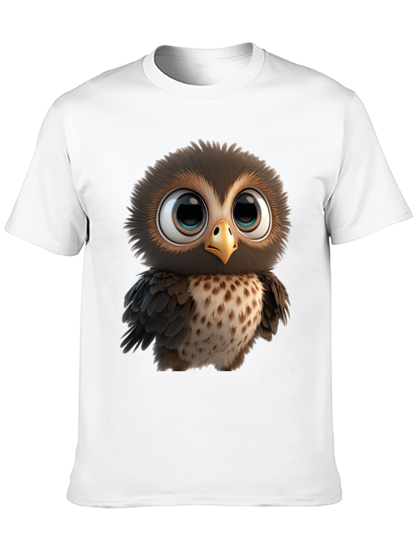 Cute Owl Graphic Print Black T-Shirt