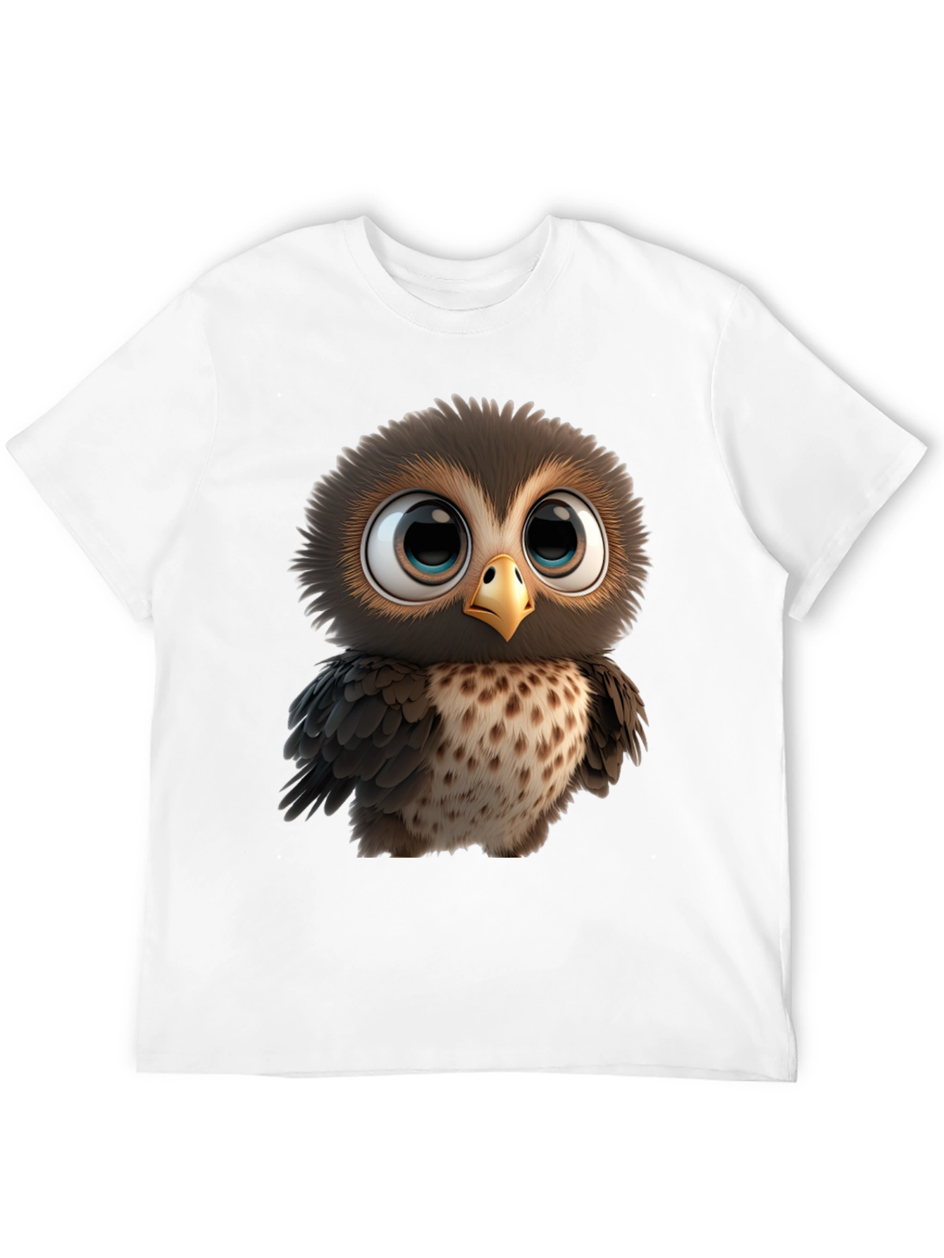 Cute Owl Graphic Print Black T-Shirt
