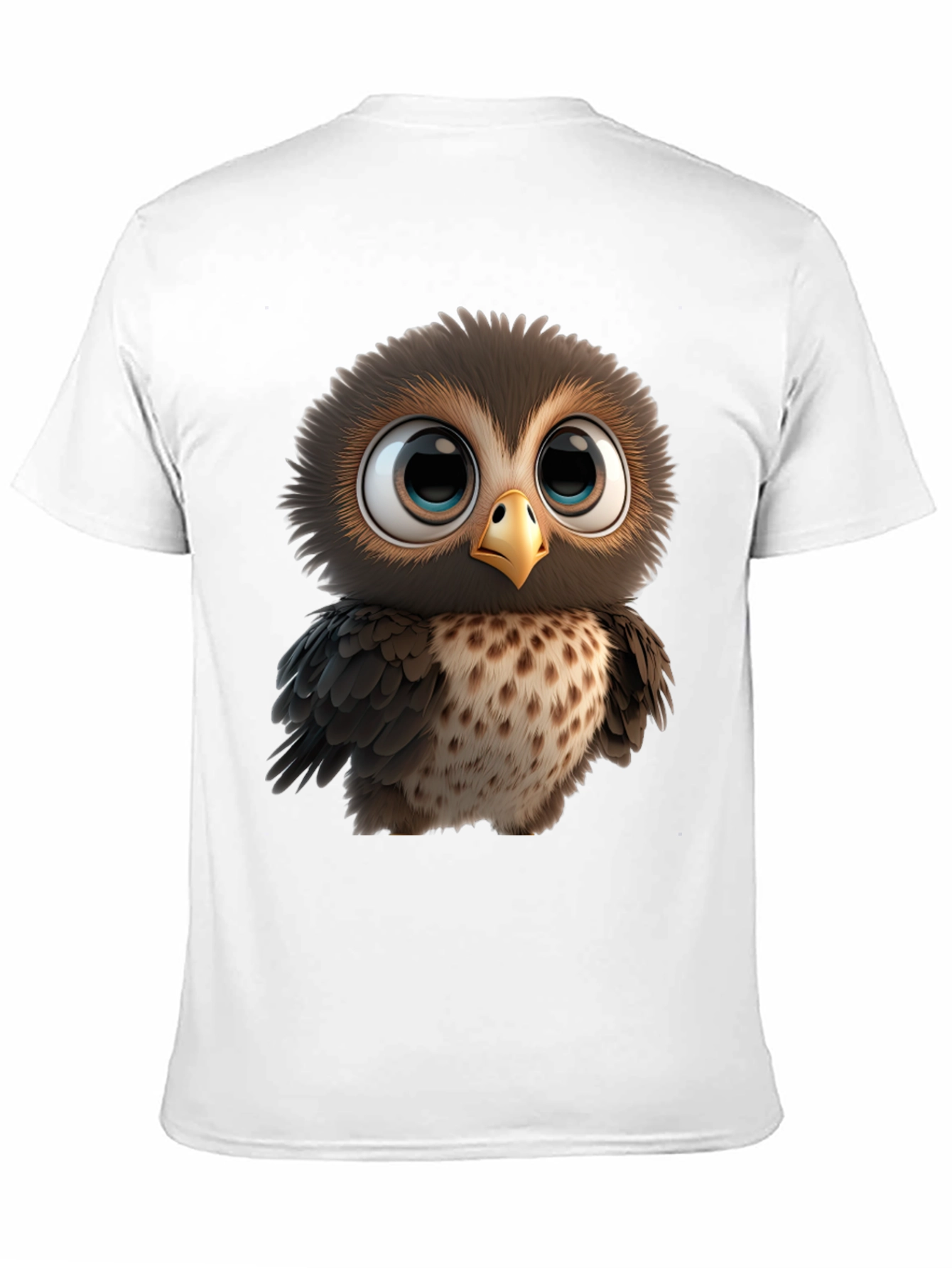 Cute Owl Graphic Print Black T-Shirt