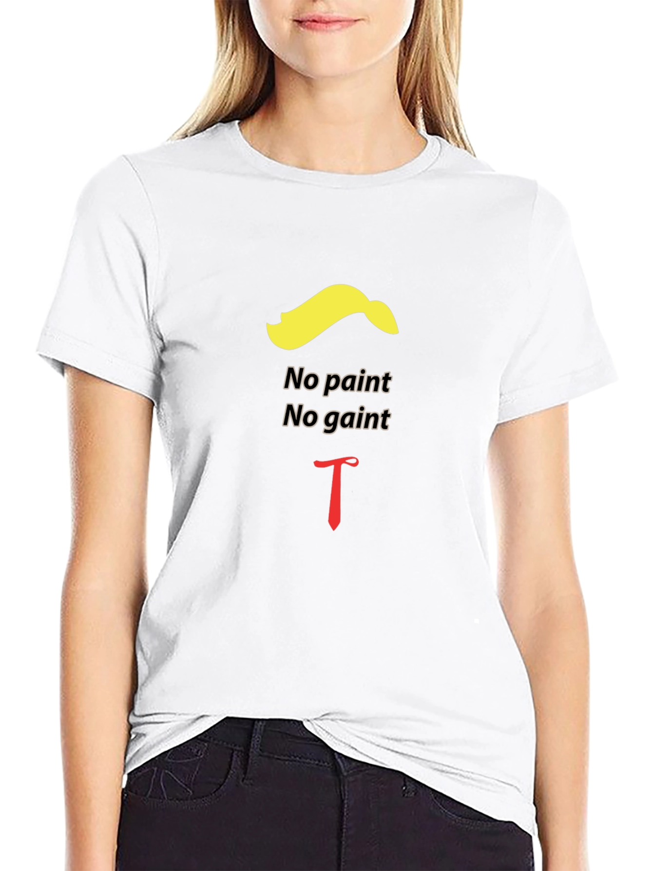 Humorous No Paint No Gain Graphic Tee
