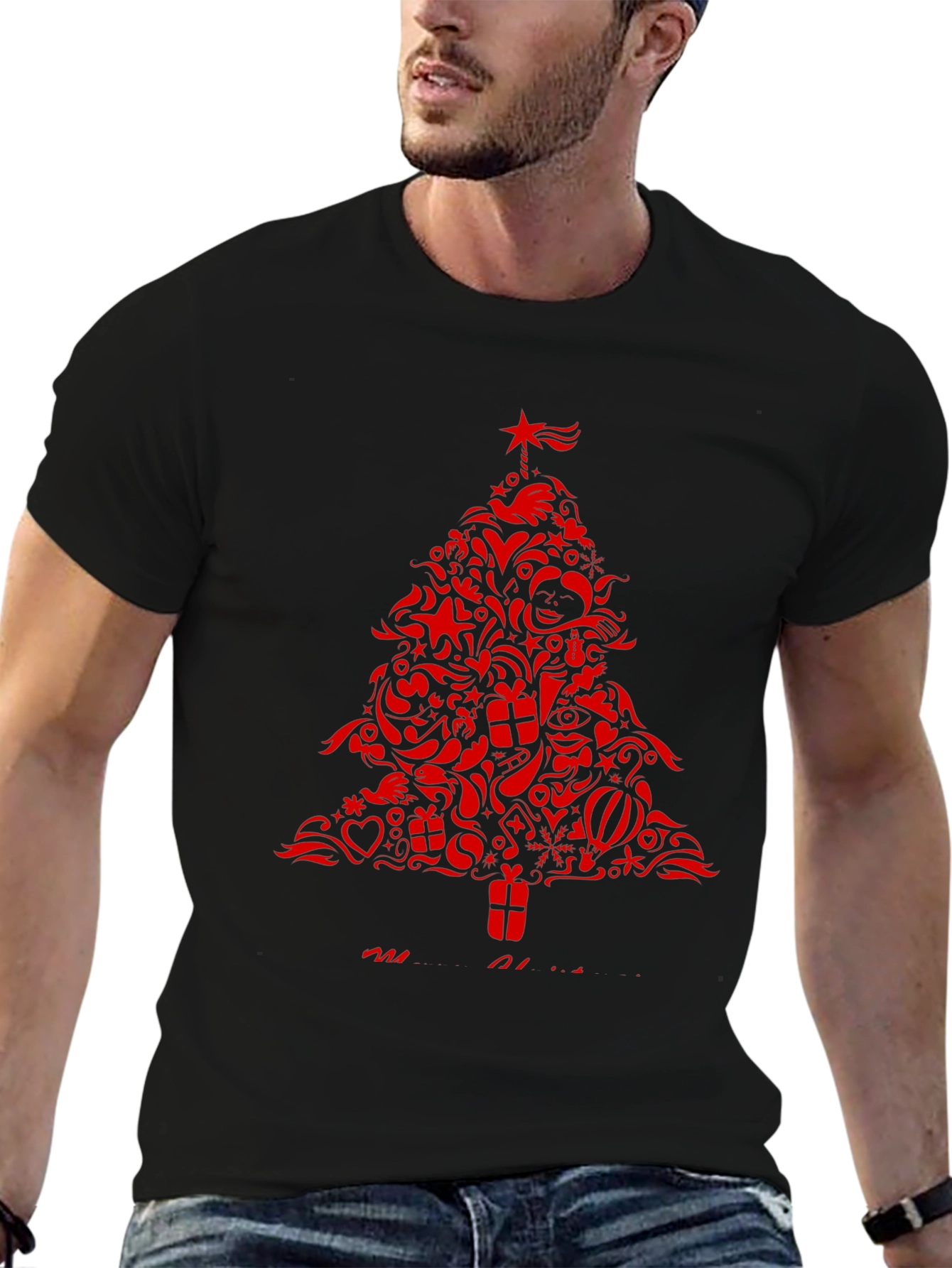 Festive Christmas Tree Graphic Tee - Holiday Style
