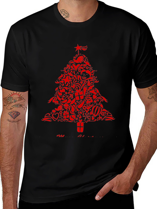 Festive Christmas Tree Graphic Tee - Holiday Style
