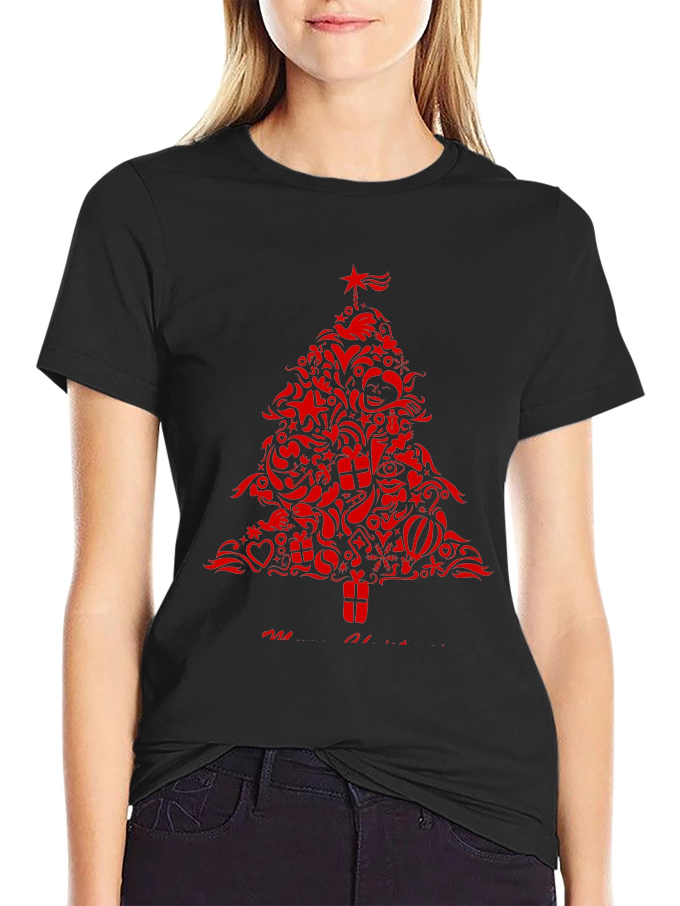 Festive Christmas Tree Graphic Tee - Holiday Style