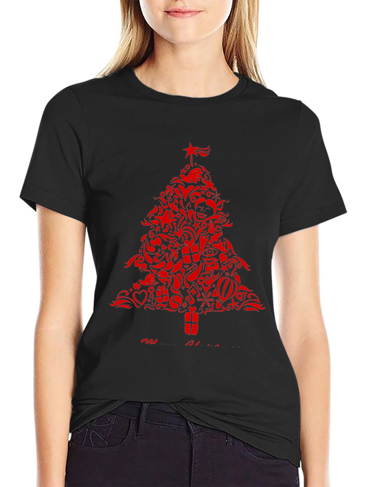Festive Christmas Tree Graphic Tee - Holiday Style