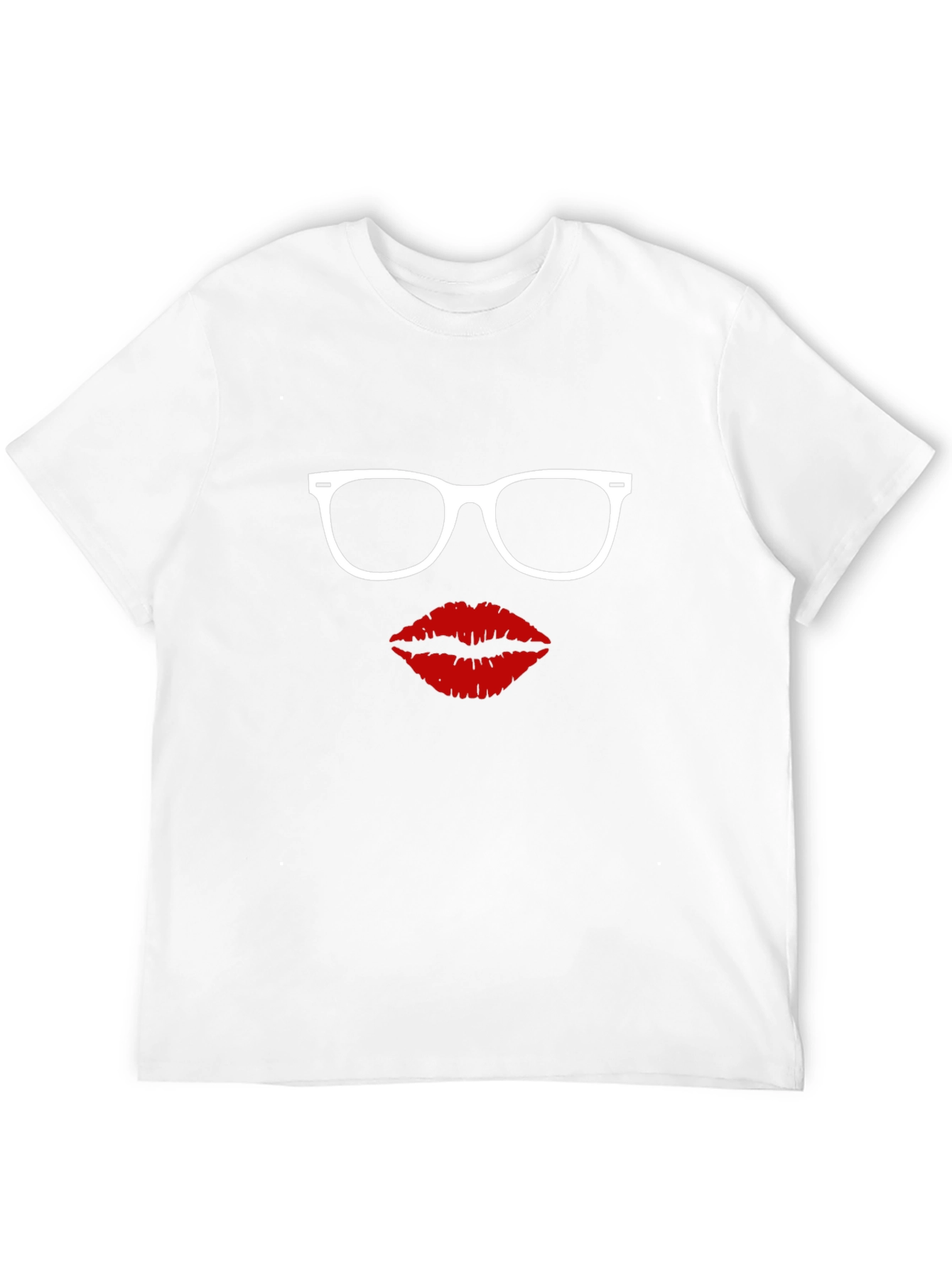 Glasses & Lips Graphic Tee - Black Cotton Shirt