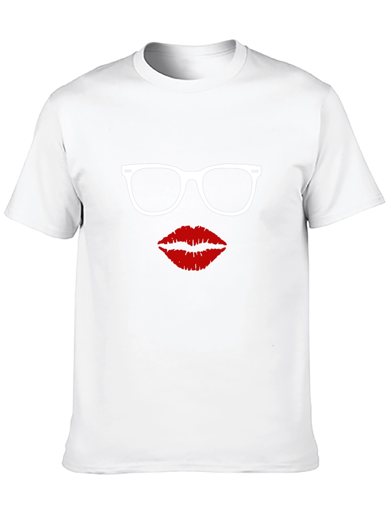 Glasses & Lips Graphic Tee - Black Cotton Shirt