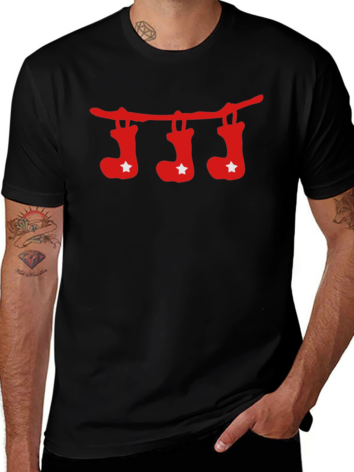 Holiday Christmas Stockings Graphic T-Shirt