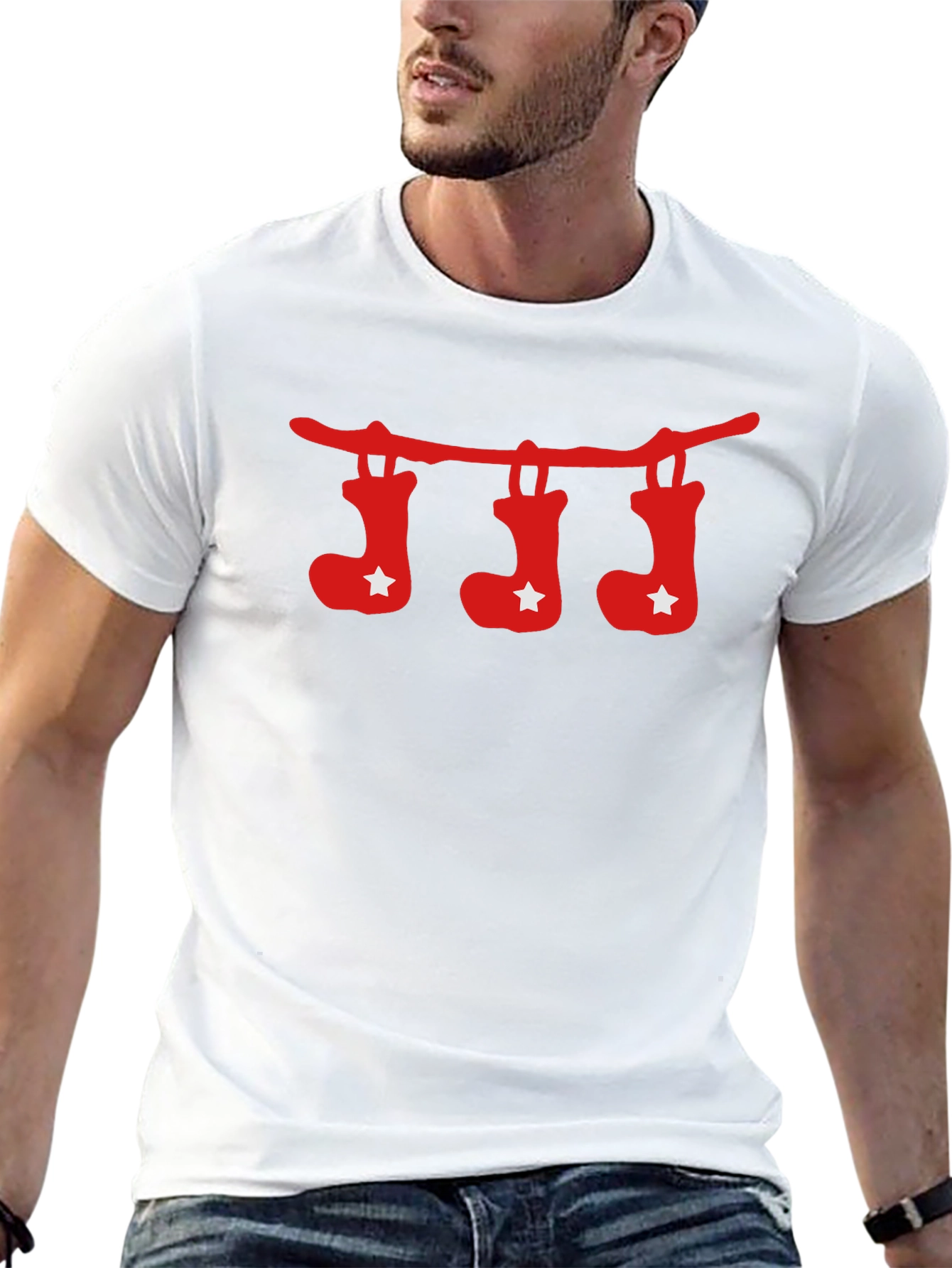 Holiday Christmas Stockings Graphic T-Shirt