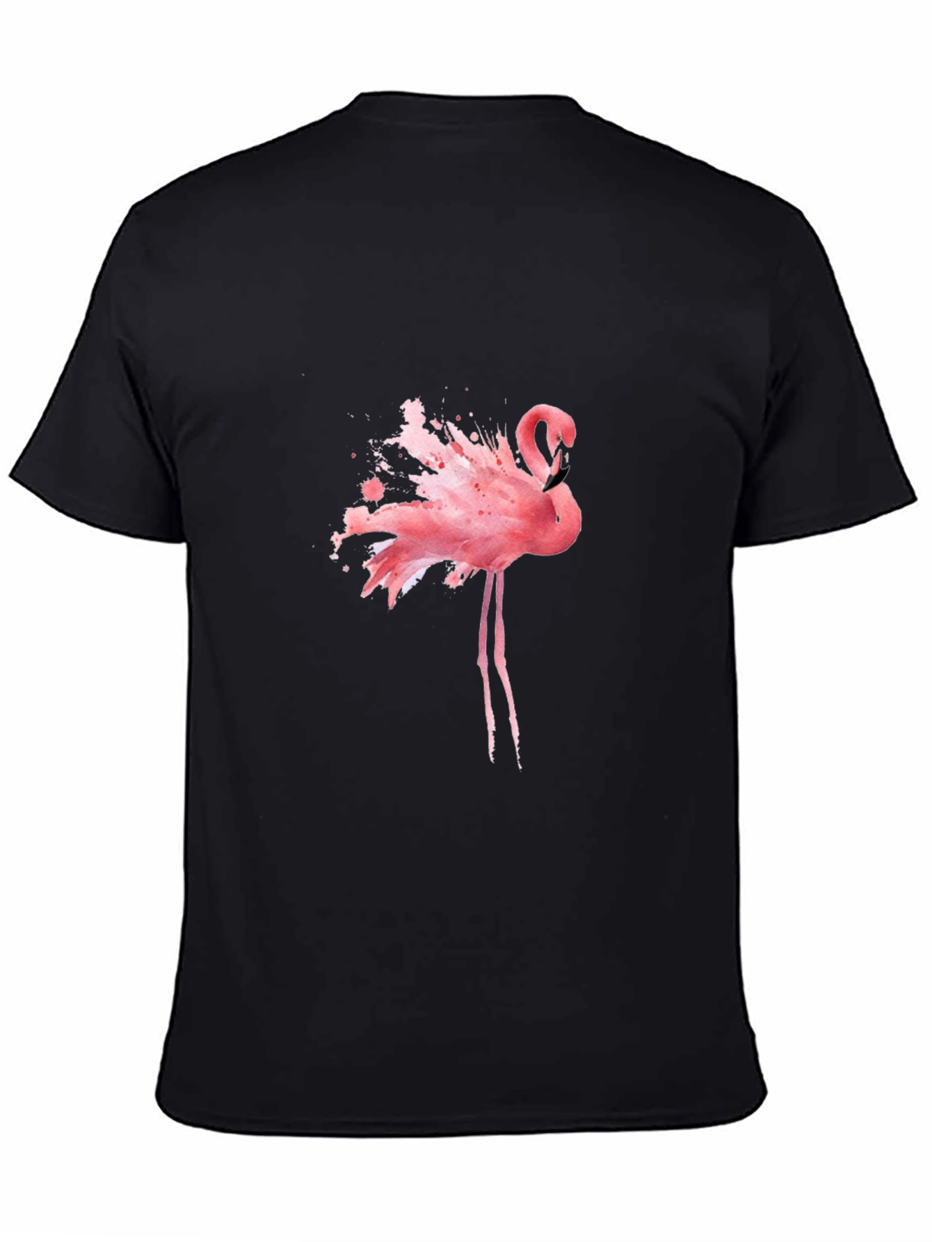 Flamingo Splash Graphic Tee - Black