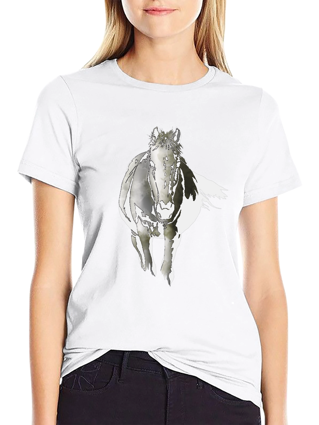 Horse Graphic Black T-Shirt - Equestrian Style